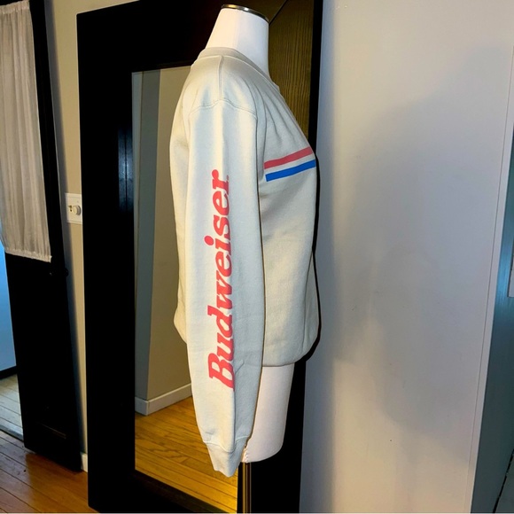 Junk Food Clothing Budweiser Logo Tan Crewneck Sweatshirt XSmall - Picture 2 of 5